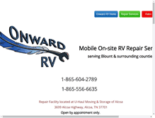 Tablet Screenshot of onwardrv.com